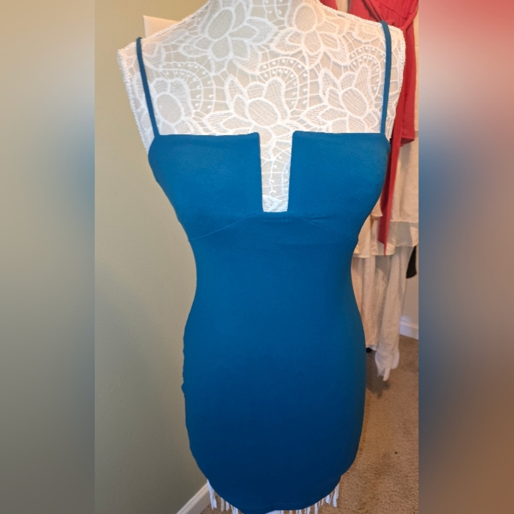 Susana Monaco Strapless Teal Dress Size Medium